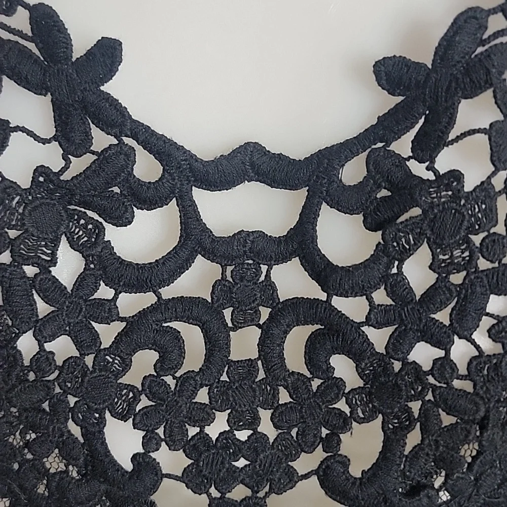 Hollister Black Open Net Lace Short Crop Top XS